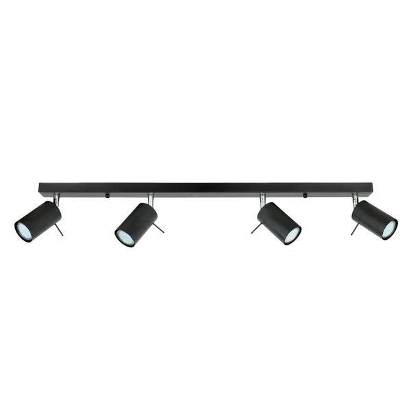 Schwarze Deckenleuchte mit vier Strahlern
