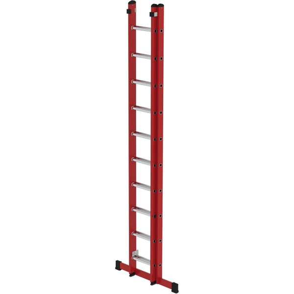 Günzburger Steigtechnik Sprossen-Schiebeleiter 2tlg. GFK/Alu mit Standard-Traverse 2 x 10 Sprossen - 035510