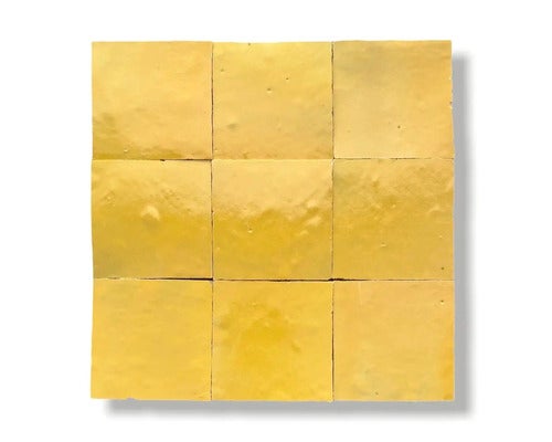 Handgefertigte Wandfliese Zellige Alhambra 32 Tournesol 10x10cm glänzend