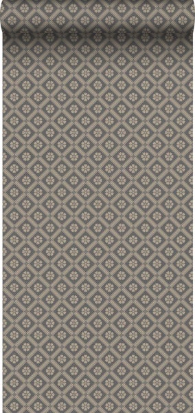 Borastapeter Tapete Fliesenmuster Schwarz - 53 cm x 10.05 m - 660577