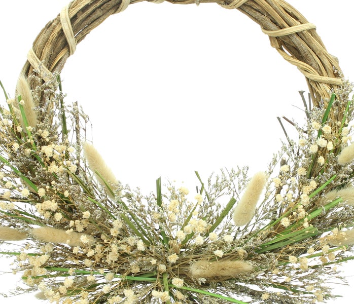 FRANK FLECHTWAREN|Kranz Flower Whispers, ca. 43 x 8 x 41 cm, RATTAN, NATURMATERIALIEN