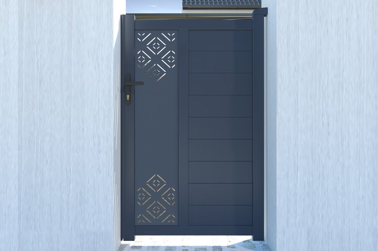 Aluminium-Torpaket TRIGLAV 100P160 + 2 Pfosten H.190cm Grau