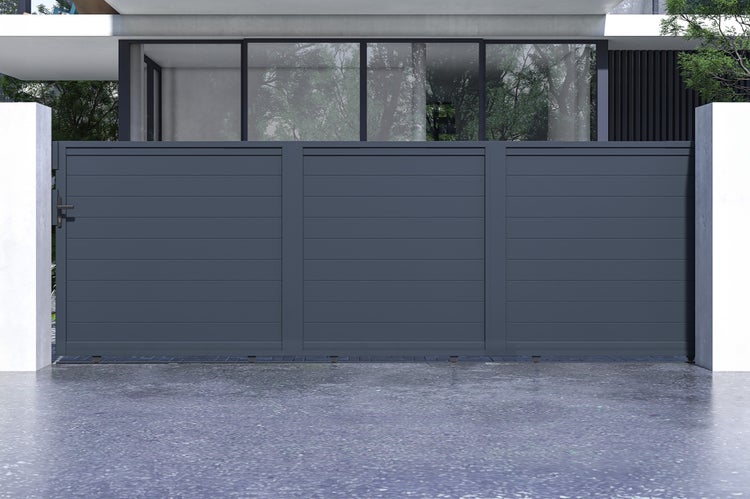 Schiebetor 5m EIGER H.140cm graues Aluminium