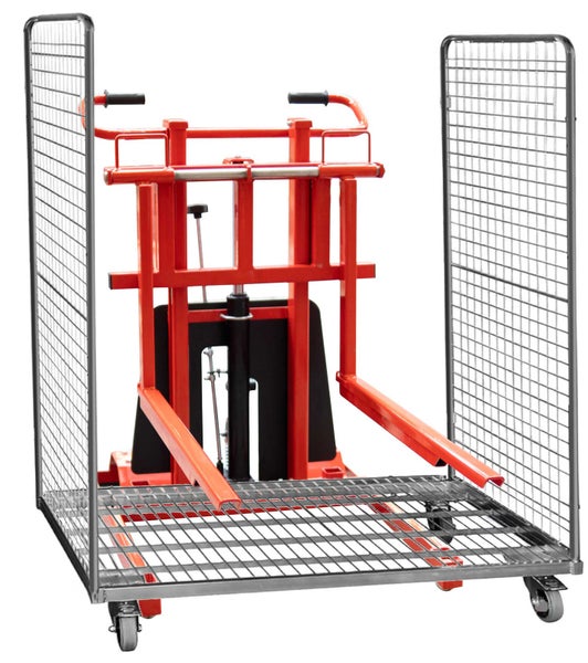 Gitterwagen mit integriertem Hubwagen