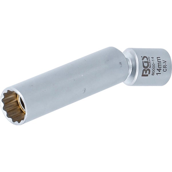 BGS Glüh- und Zündkerzen-Gelenk-Einsatz Antrieb Innenvierkant 10 mm (3/8) SW 14 mm - 80000-14