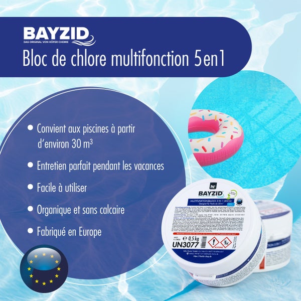 Bayzid Multifunktions-Chlorblock 5 in 1 zur Poolpflege