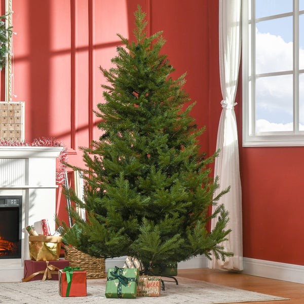 HOMCOM Weihnachtsbaum, 136L x 136B x 180H cm, PE, Grün