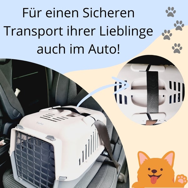Hundebox Auto Rückbank Transportbox Katze Katzentransportbox Transportbox Kaninchen Katzenkorb Transport Hundetransportbox Grau