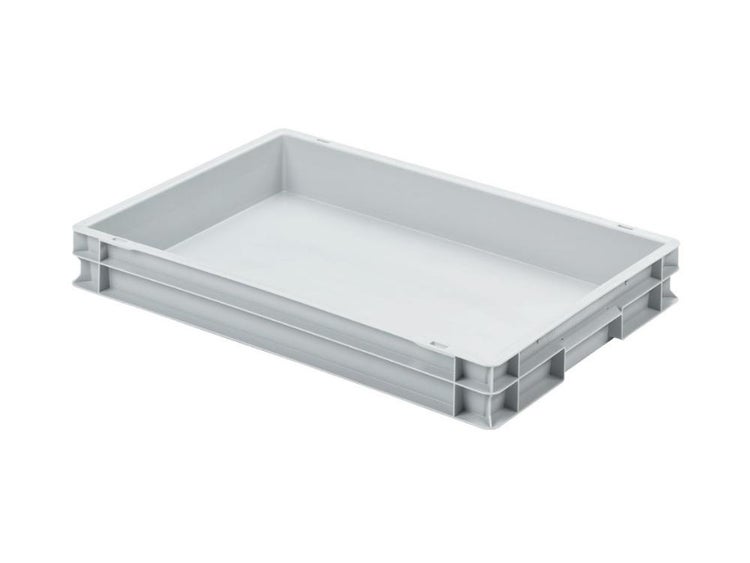PROREGAL SparSet 5 x Eurobehälter Mit Geschlossenem Griff HxBxT 7,5 x 40 x 60 cm 15 Liter Grau Eurobox Transportbox Transportbehälter Stapelbehälter