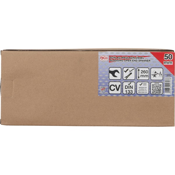 Verpackung eines Schlagmaulschlüssels mit 50 mm Maulweite