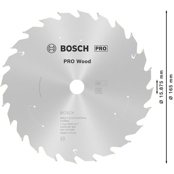Bosch PRO Wood cordless Blatt für Kreissägen 165 x 1,5 x 15,875 mm - 2608837681