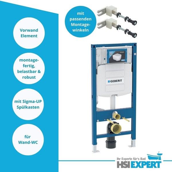 Vorwandelement mit passenden Montagewinkeln und Sigma Unterputz Spülkasten für Wand WC