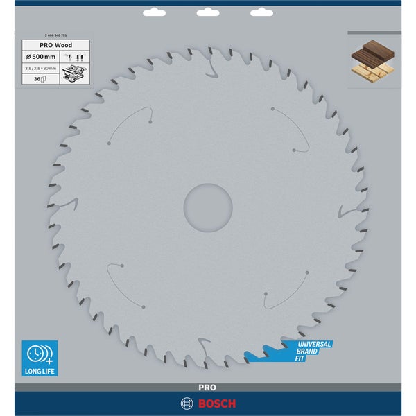 Bosch PRO Wood Kreissägeblatt 500 x 3,8 x 30 mm - 2608640705