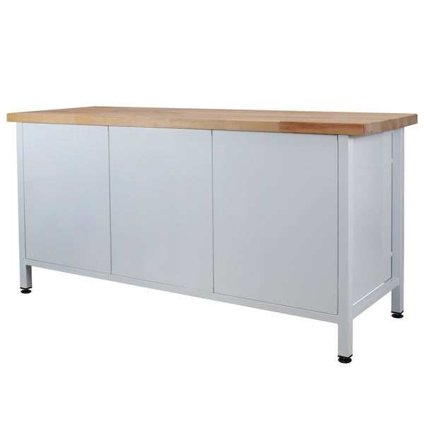PROREGAL Werkbank Giant Rhino mit 6 Schubladen 1 Tür HxBxT 84 x 170 x 60 cm Traglast 500 kg Lichtgrau Anthrazitgrau