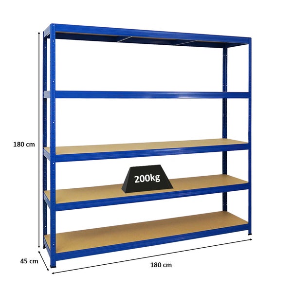PROREGAL Schwerlastregal Giant Elephant HxBxT 180 x 180 x 45 cm Fachlast 200 kg Blau