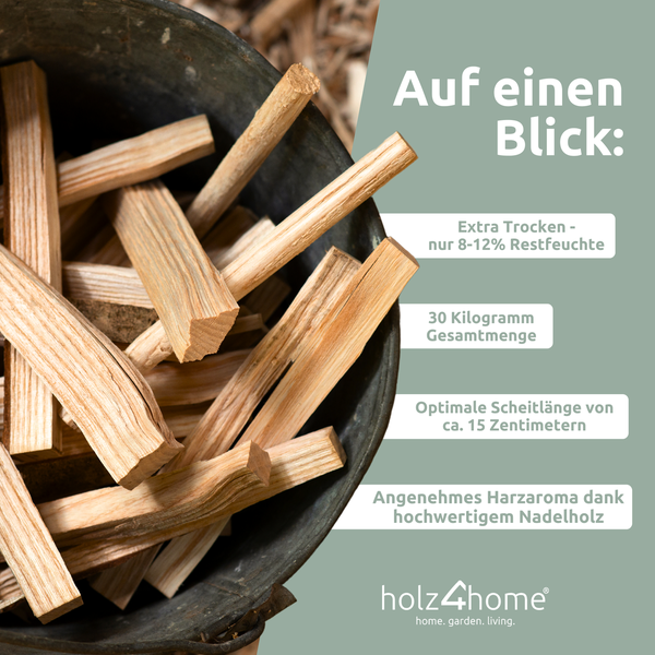 holz4home Anfeuerholz 30kg Anmachholz Nadelholz