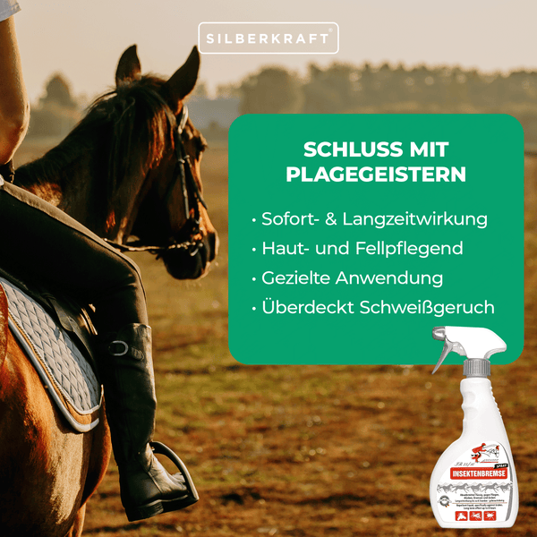 Insektenabwehr Spray für Pferde, Schutz vor Mücken, Bremsen, Zecken und Fliegen, für Stall, Weide und Ausritt, mit Langzeitwirkung, gebrauchsfertig, einfache Anwendung
