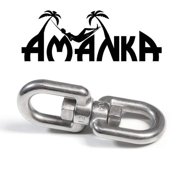AMANKA 420kg XL Hängesessel Drehwirbel 10x125mm Edelstahl Swivel Hängestuhl Befestigung Boxsack Aufhängung Geschlossen