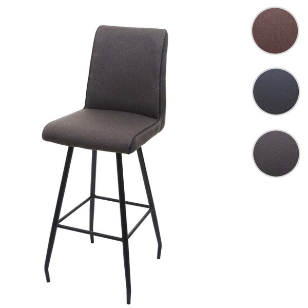 Barhocker mit Stoffbezug und schwarzem Metallgestell