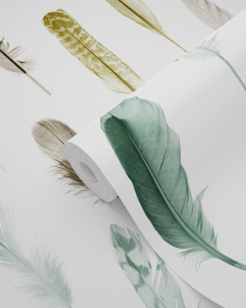 Tapetenrolle mit Federmuster