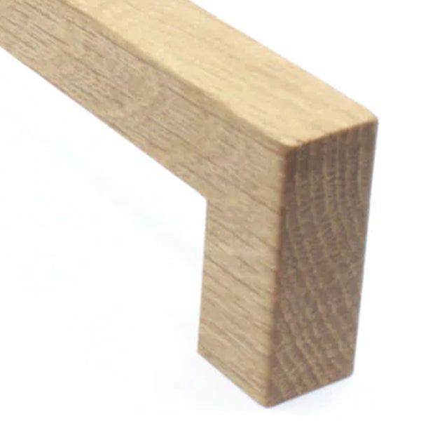 Möbelgriff aus Eichenholz mit eckigem Design für Schränke und Schubladen