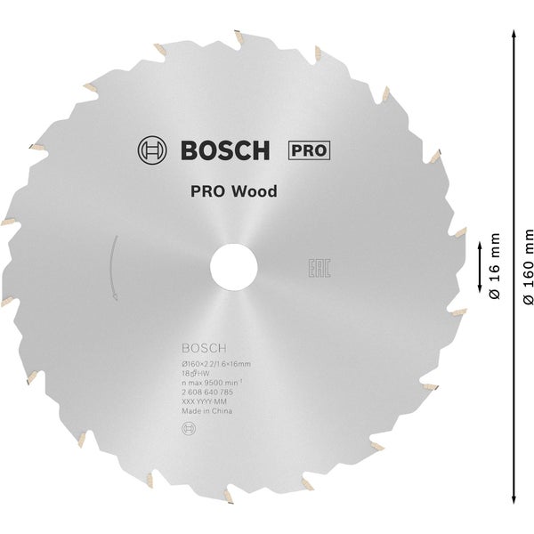 Bosch Pro Wood Kreissägeblatt, 160 Millimeter Durchmesser
