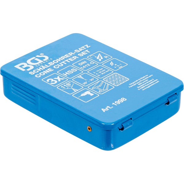 BGS technic Schälbohrersatz in einer blauen Aufbewahrungsbox