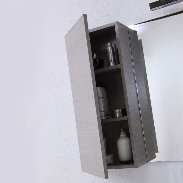 90x39cm Unterschrank mit Waschtisch, Spiegel mit Led Lampe und Hängeschrank | Manhattan