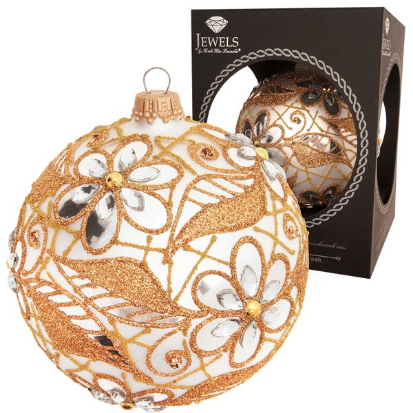 Weihnachtsbaumkugel mit Dekor und Verpackung