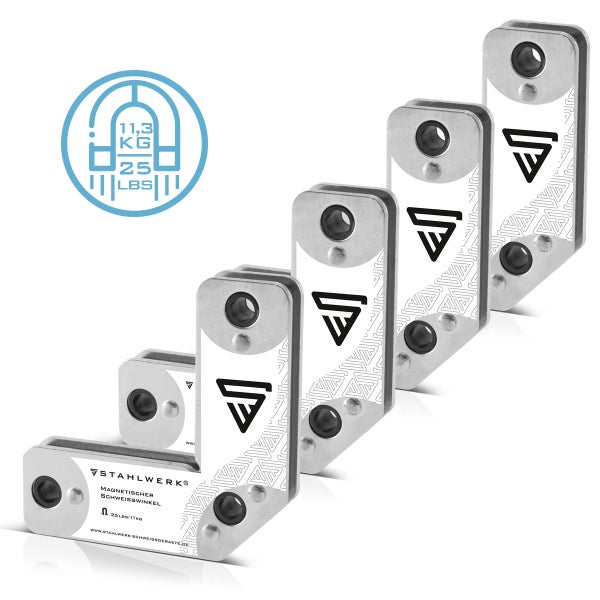 STAHLWERK Schweißwinkel 4er Set Magnet 11,3kg 25lbs Schweißmagnet Magnetwinkel