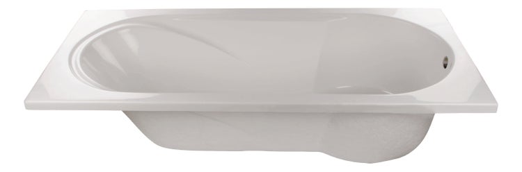 Calmwaters® Rechteck Badewannen-Set 180x80 cm mit Wannenfüßen & Ablaufgarnitur, Acrylwanne Modern Small 2 mit integriertem Duschbereich, Set Badewanne komplett, 180 x 80 cm, Weiß, 99000290