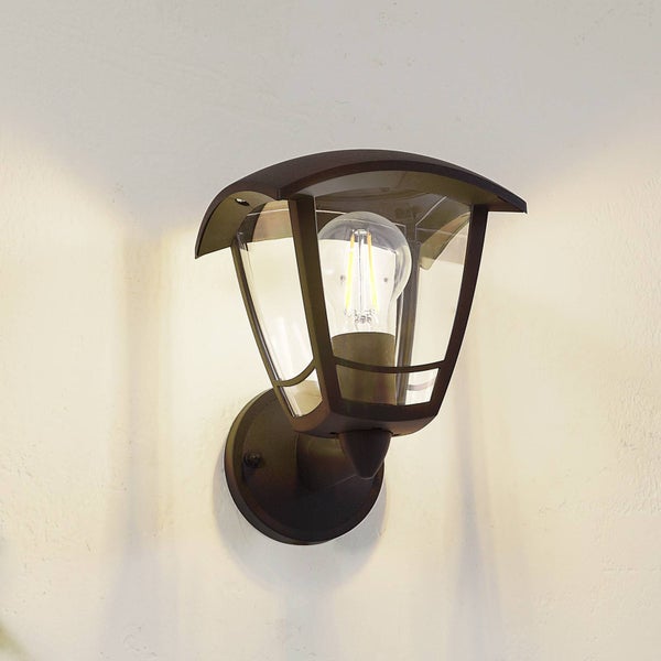 Lindby Wandleuchte außen (Laterne) Isidoro (spritzwassergeschützt (Modern) in Schwarz (1 flammig, E27) - Außenwandleuchten Wandlampe Led Außenlampe Outdoor für