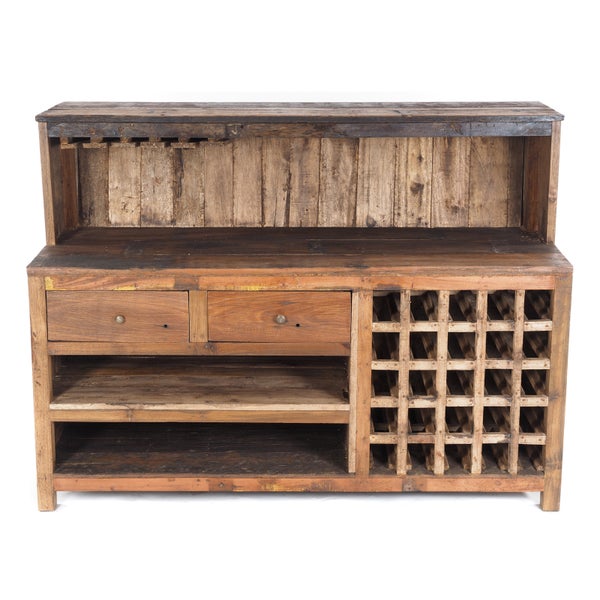 Barschrank  PUREWOOD Recyclingholz massiv, Vintage-Look 01 natur-vintage