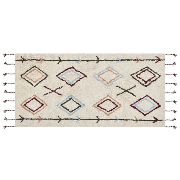 Teppich CORUM Beige 80 x 150 cm Baumwolle