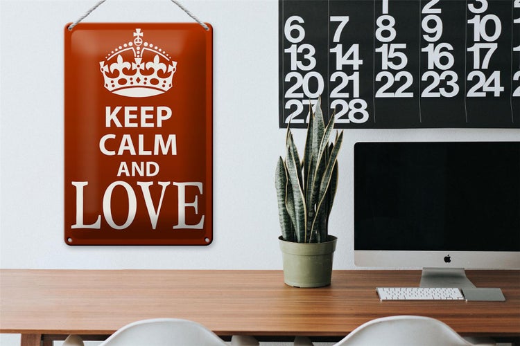 Blechschild Spruch 20x30cm Keep Calm and Love