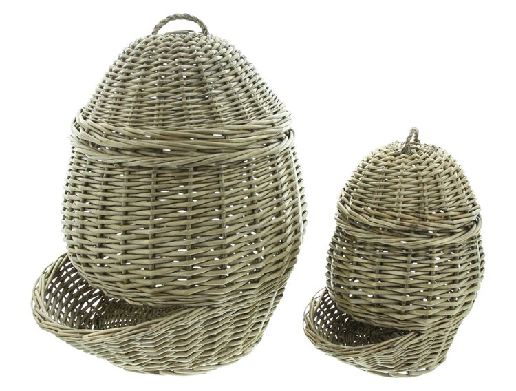 FRANK FLECHTWAREN | Gemüsekorb Weide, 2er Set, WEIDE, ca. 21 x 26 x 32 cm, 32 x 42 x 45 cm