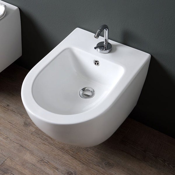 Wand-WC ohne Spülrand + WC-Sitz und Bidet | Folk