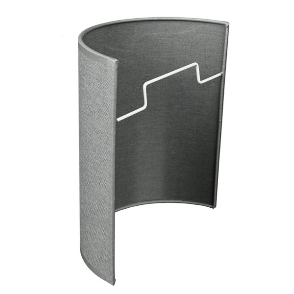 Grauer Lampenschirm aus Stoff mit Metallhalterung