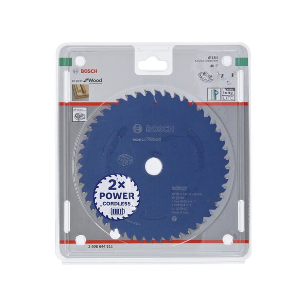 Bosch Kreissägeblatt Expert for Wood für Akku-Handkreissägen 184 x 1,6 x 20 mm 48 - 2608644511