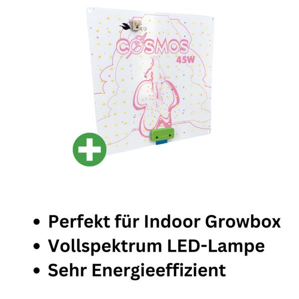 Cosmos 45W LED Pflanzenlampe – Vollspektrum Grow Lampe für 100x100 cm Growbox – Energiesparend, kompakt & langlebig – Für Wuchs- & Blütephase