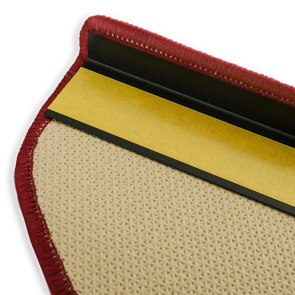 FLOORDIREKT Stufenmatte Via Veneto Rot Halbrund 23,5 x 65 cm