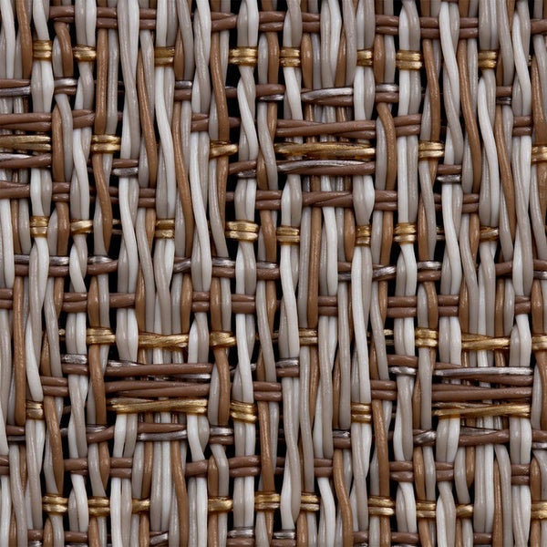 Nahaufnahme eines Flechtmusters aus verschiedenen Materialien