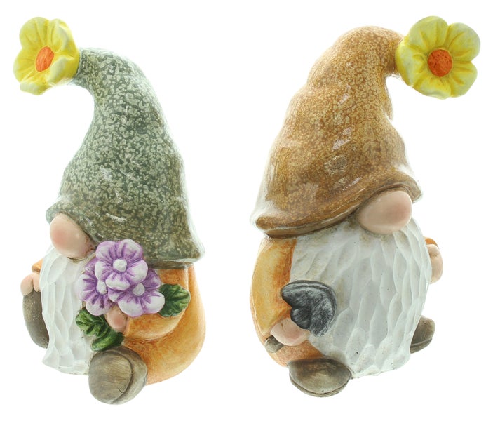 FRANK FLECHTWAREN|Wichtel Gärtner, 2er Set, 13 x 10 x 20 cm, POLYRESIN