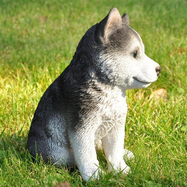 Dekofigur Gartenfigur Husky 17,5 x 10 x 12 cm