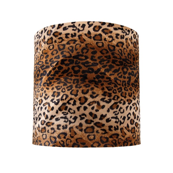 Velours Lampenschirm Leopard Design 40/40/40 Gold innen