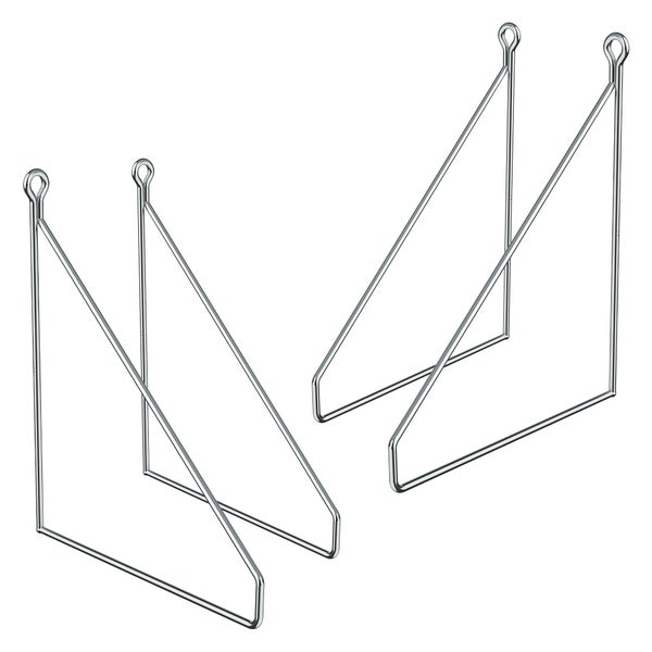 ML-Design 4 Stück Regalhalterung 200mm, Silber, Metall, Dreieckige Regalhalterungen, Schwebe Regalwinkel, Draht Wandhalterung, Regalträger für Wandmontage, Wandregal Wandkonsole Hängeregal Regalstütze