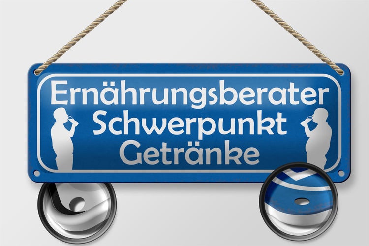 Blechschild Spruch 27x10cm Ernährungsberater Getränke Bier Dekoration