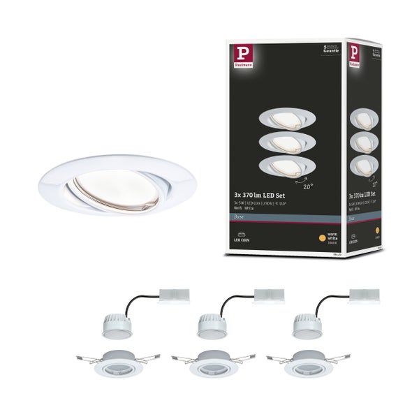 Paulmann LED Einbauleuchten Set Base schwenkbar mit drei Leuchten inklusive Verpackung
