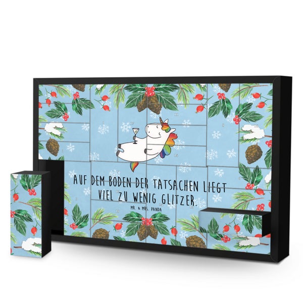 Mr. & Mrs. Panda Befüllbarer Adventskalender Einhorn Cocktail - Blau Pastell