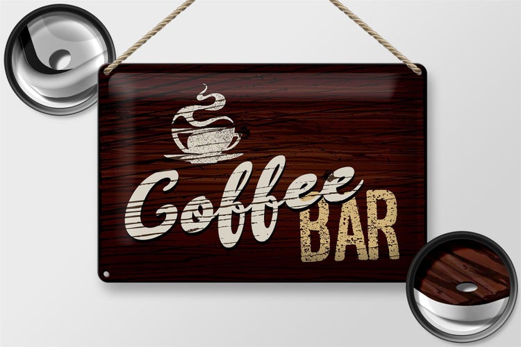 Blechschild Spruch 30x20cm Coffee Bar